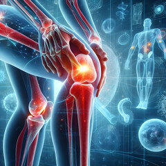 Human Knee Joint Treatment Method knee injury 3d illustration
