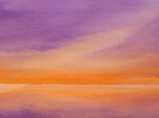 Abstract watercolor orange and purple paint background