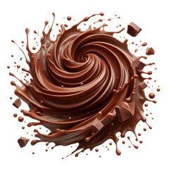 chocolate Splash and swirl effects 3d illustration