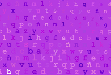 Light purple vector pattern with ABC symbols.
