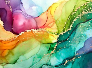 Fototapeta premium Background, abstract, alcohol ink multicolored wallpaper design