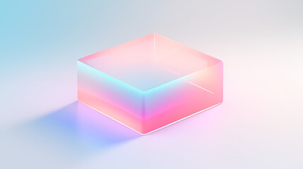 abstract glass cube, holo shape background, modern background