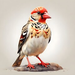 Obraz premium Red-billed Quelea in a watercolor style. Generative AI 