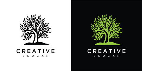 Natural Vector Tree Logo. Growth logo Design Template	