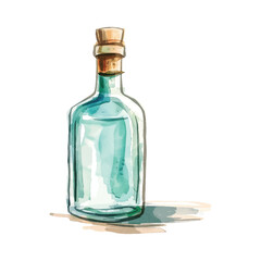 watercolor bottle of wine illustration