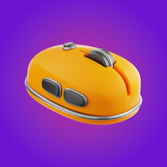 premium technology mouse icon 3d rendering on isolated background