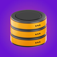 premium technology database server icon 3d rendering on isolated background