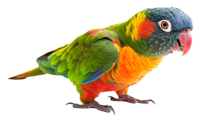 A colorful parrot isolated on transparent background 