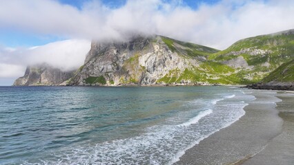 Kvalvika Beach on the Lofoten Islands, Norway