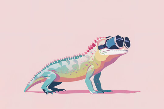 Lizard Embarks on Virtual Reality Adventure. Generative ai image