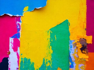 Colorful paper posters ripped background