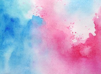 Pink and light blue watercolor paint design