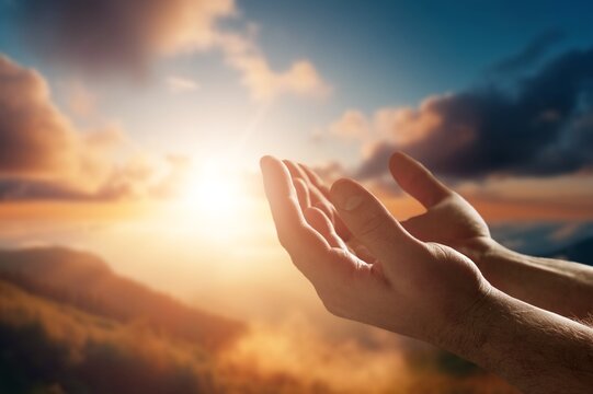 Religion human praying hands asking god
