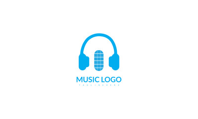 Fototapeta premium Creatve headphone with a sound wave logo design.