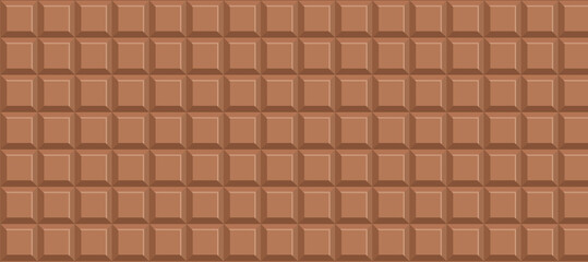 brown bar of sweet chocolate. dark icing with cubes. chocolate making concept