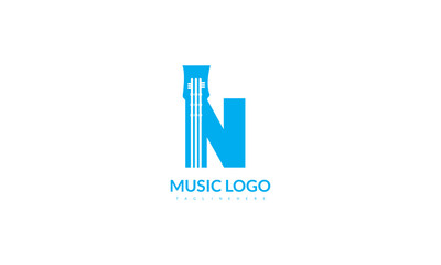 Creative Music with latter N  logo design creative concept logo design.