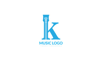 Creative Music with latter K  logo design creative concept logo design.