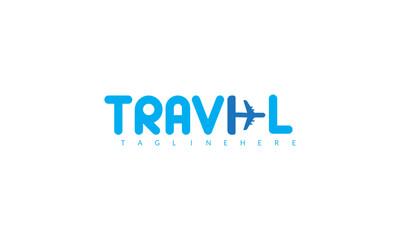 Typography  travel logo design template