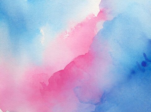 Pink and light blue watercolor paint design