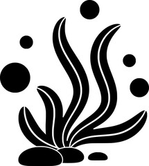 seaweed illustration marine silhouette nature logo ocean icon water outline sea green grass underwater seagrass seascape plant kelp environment shape of grass underwater for vector graphic background