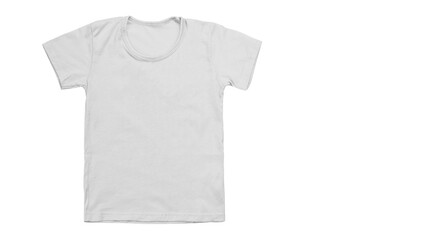 Blank gray t-shirt mockup compose isolated on empty background, grey tshirt mock-up concept for design