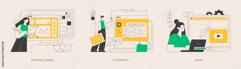 Wall mural ui design abstract concept vector illustrations.