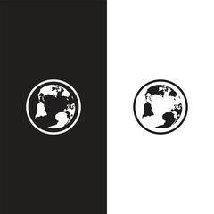 Earth Icon Vector. Simple flat symbol. Perfect Black pictogram illustration on white background.
