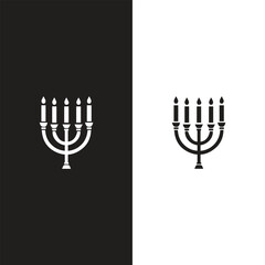 Hanukkah Menorah Icon Silhouette
