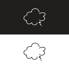 Thought bubble thinking cloud line art vector icon for apps and websites
