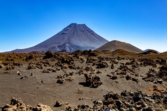 Volcano Pico do Fogo, Cha das Caldeiras, Island Fogo, Island of Fire, Cape Verde, Cabo Verde, Africa.