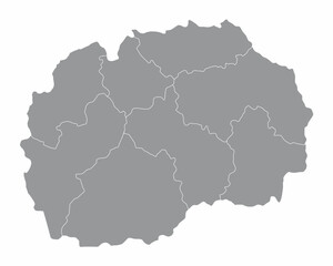 North Macedonia regions map