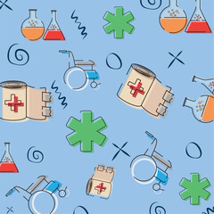 Medical icon Pattern background Vector