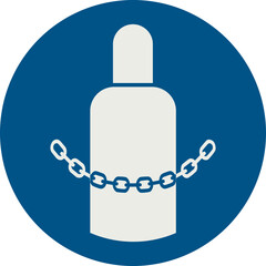 OBLIGATION SIGN PICTOGRAM, SECURE GAS CYLINDERS ISO 7010 – M046, SVG
