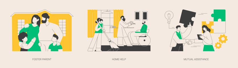 Social responsibility abstract concept vector illustrations.