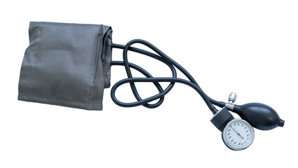 Professional arm blood pressure monitor on isolated background.