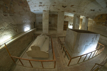 Inside a tomb in the Valley of the Kings, the area where rock-cut tombs were excavated for pharaohs...