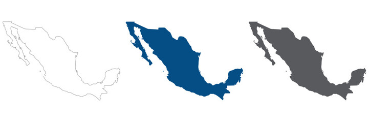 Mexico map in set. Map of Mexico.