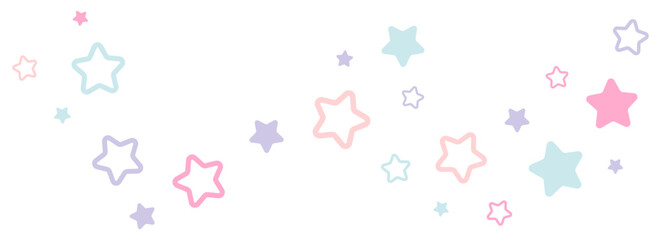 Pastel stars line simple. Vector illustration.	