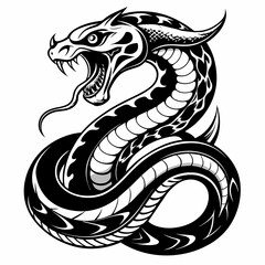 black and white snake tattoo