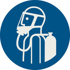 OBLIGATION SIGN PICTOGRAM, USE BREATHING EQUIPMENT (SCBA) ISO 7010 – M047, SVG