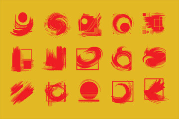 A Red silhouettes Vector design of Abstract shape