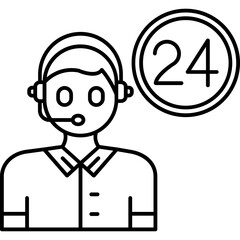 24 hours support Icon