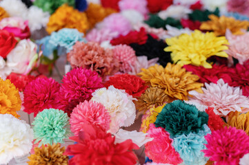 colorful Carnations modern varieties for decoration for the April fair in Seville.