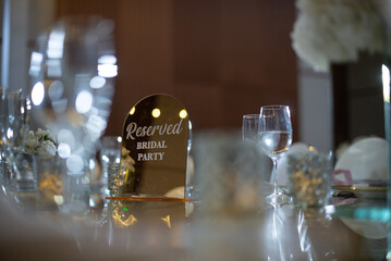 A centerpiece is a central decorative object, often flowers, candles or fruit, and is an important part of the wedding reception decoration.