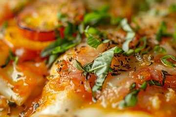 cheesy lasagna with vegetables 