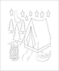 camping coloring page