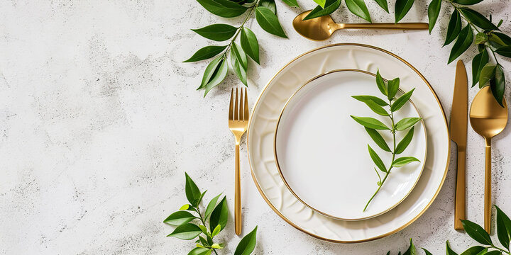 Festive wedding birthday or christmas table set
