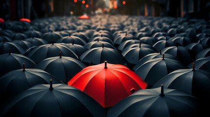 Umbrella people, with differences, new ideas and special skills
