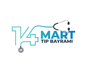 14 mart tıp bayramı. Translation: March 14 Feast of Medicine. vector design.