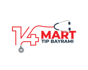 14 mart tıp bayramı. Translation: March 14 Feast of Medicine. vector design.